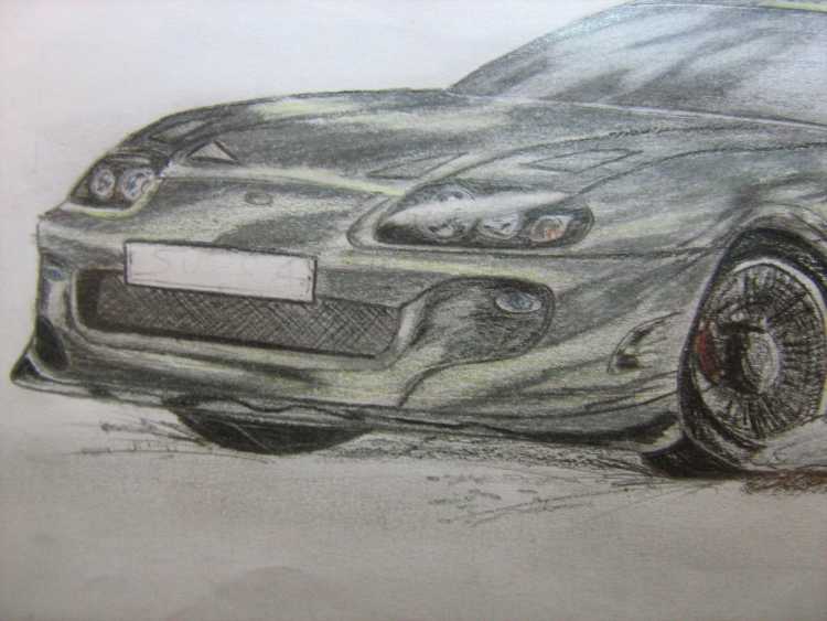 Рисунок супры карандашом с винилом