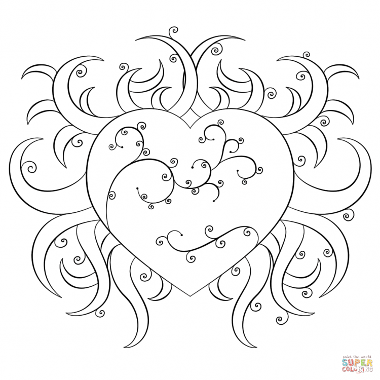 Сердце раскраска