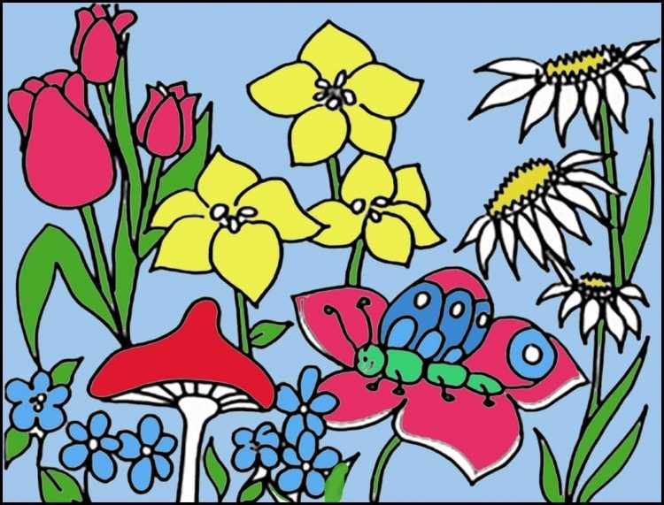 Рисование цветов для детей