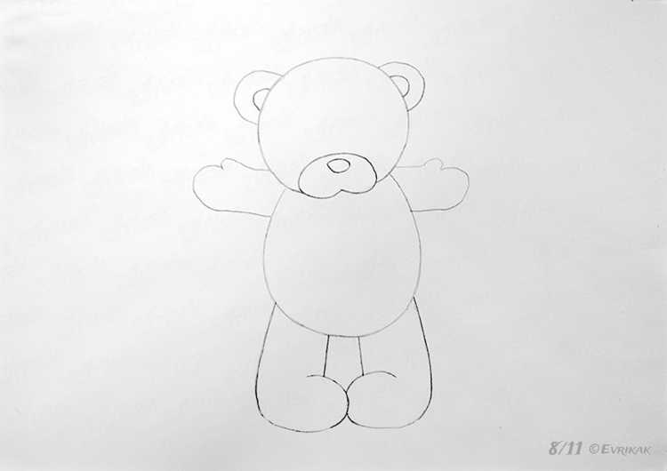 Мишка рисунок карандашом