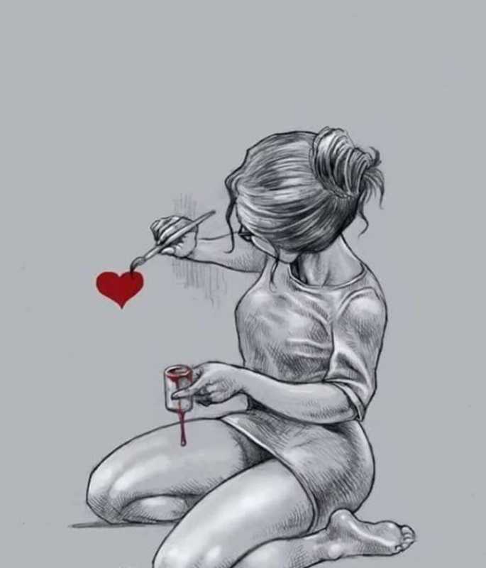 Прикольные рисунки карандашом про любовь