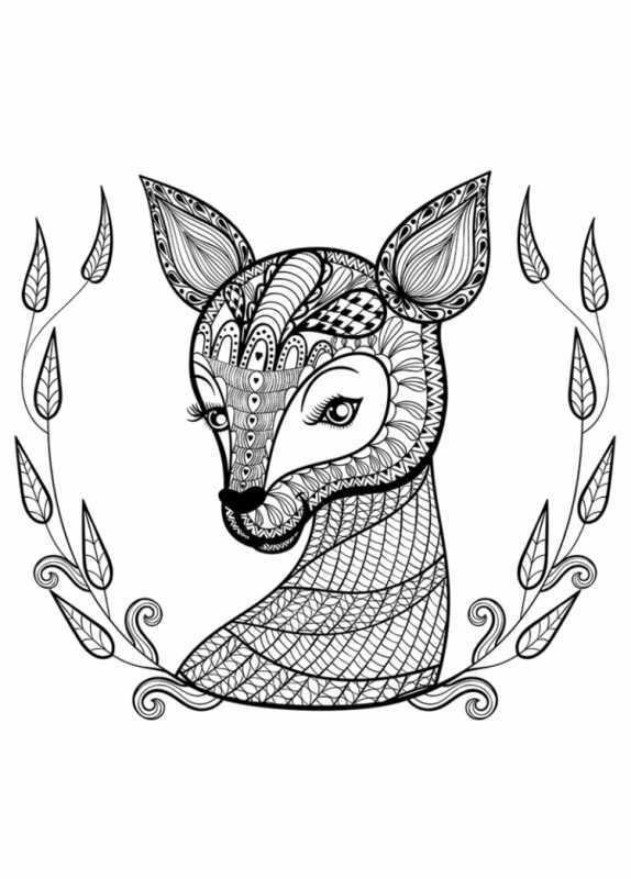 Раскраска семья оленей для детей