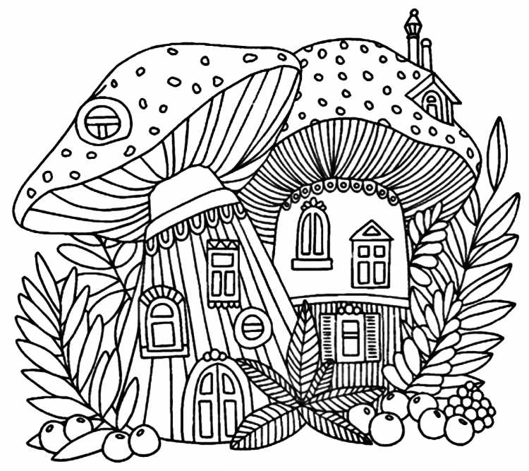 Домик с окошками раскраска