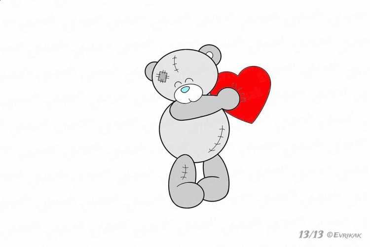 Тедди рисунок для срисовки