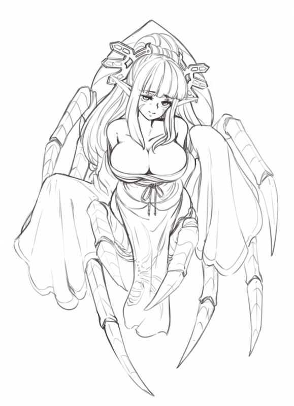 Раскраска демон девушка