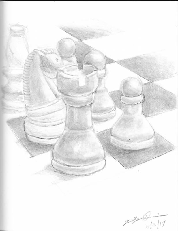 Шахматная доска карандашом