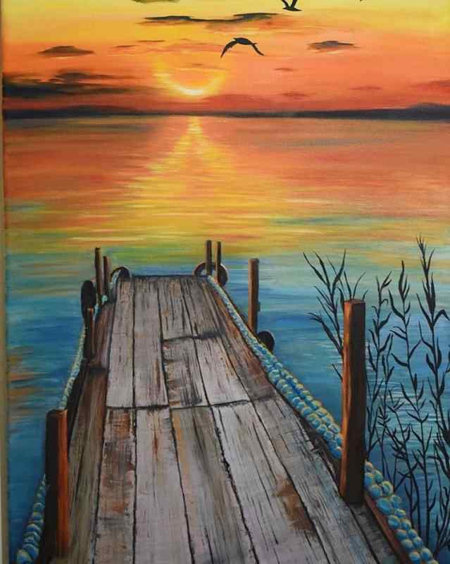 Пейзаж красками