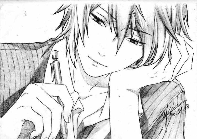 Аниме мальчики для срисовки карандашом