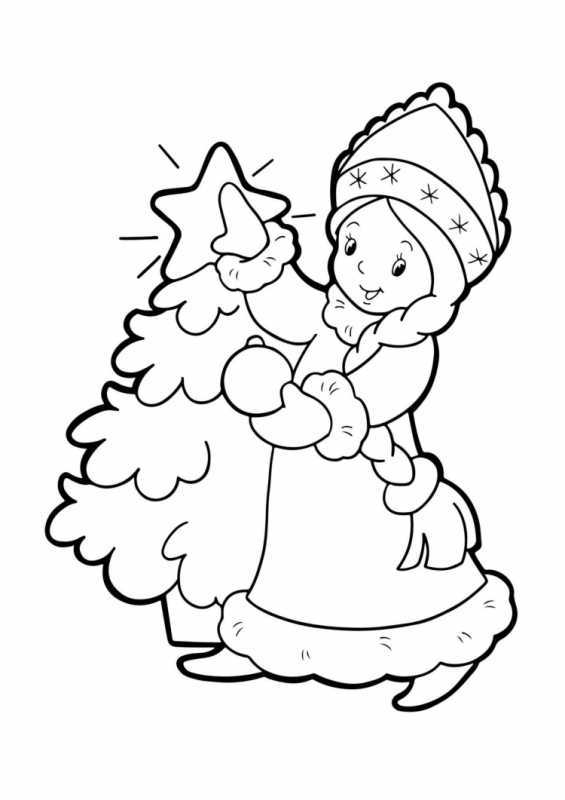 Новогодние раскраски Снеговик