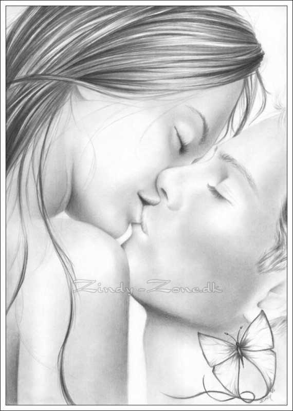 Поцелуй рисунок