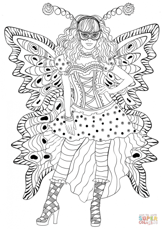 Раскраска для девочек карнавал