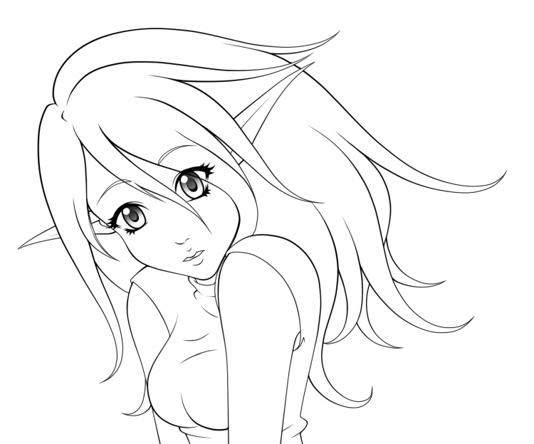 Аниме портрет раскраска