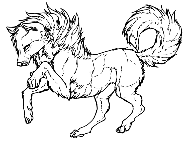 Раскраски волки аниме