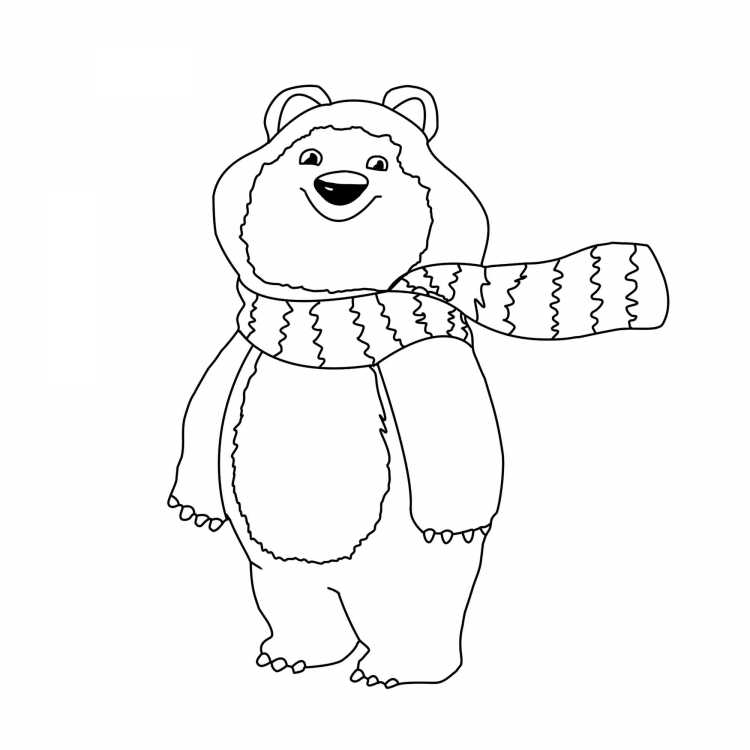 Медведь картинка раскраска