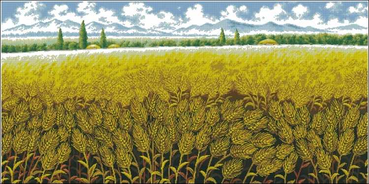 Вышивка бисером пшеничное поле