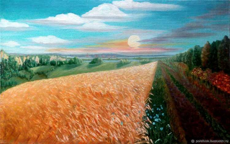 Аркадий Олейник картины пшеничное поле