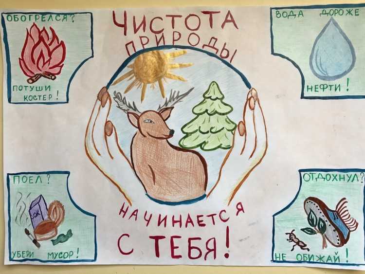 Плакат с призывом беречь природу