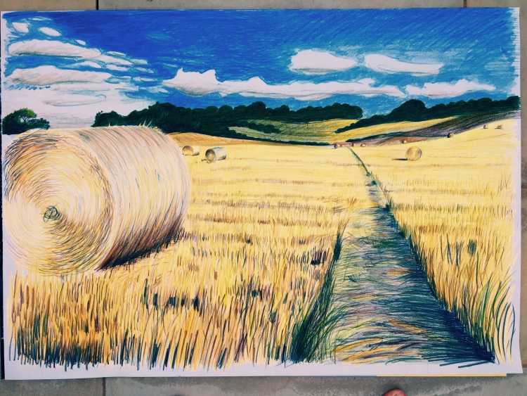 Нарисовать поле с пшеницей