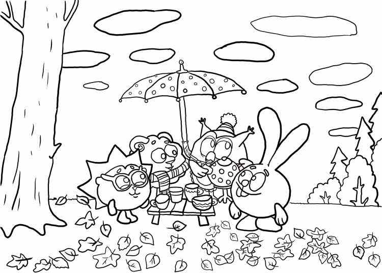 Осень раскраска для детей