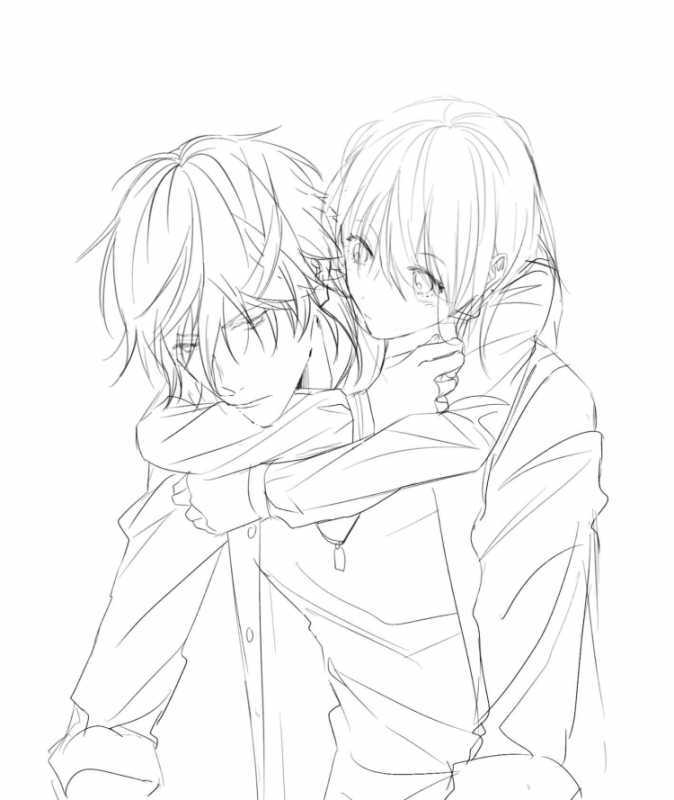 Раскраски аниме пары