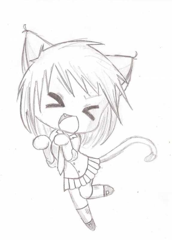 Раскраска девушка с ушками