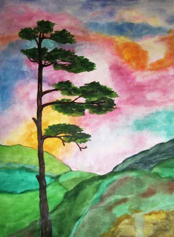 Пейзаж легкий для детей