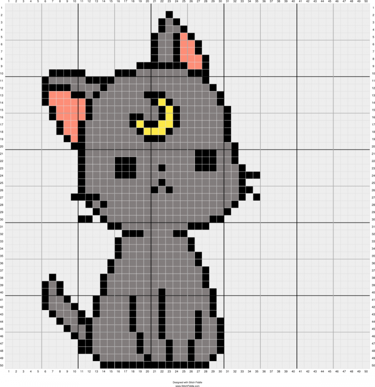 Кошка по клеточкам