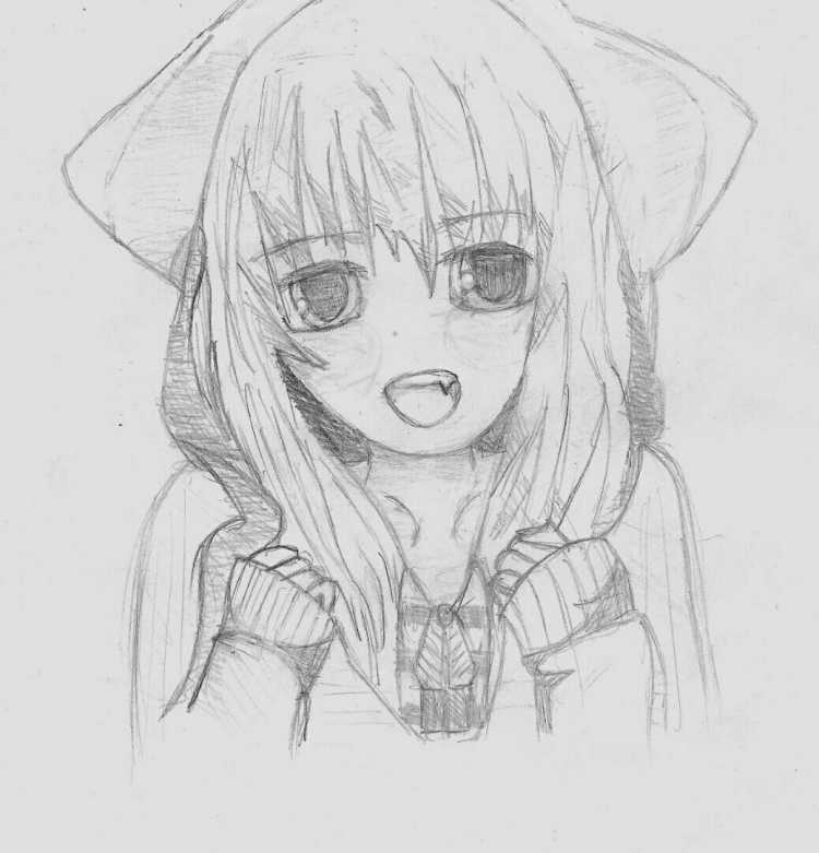 Рисунки карандашом прикольные аниме