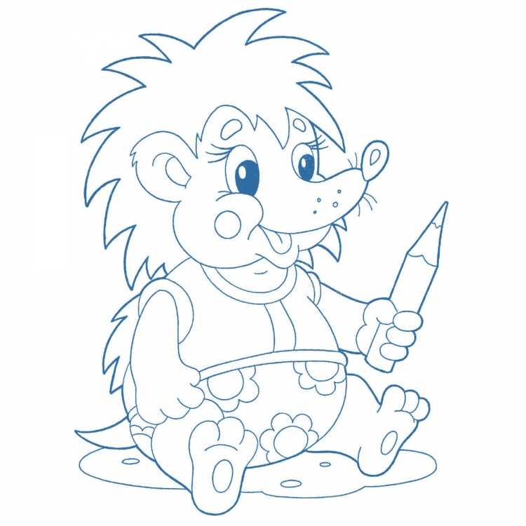 Новогодний Ежик раскраска