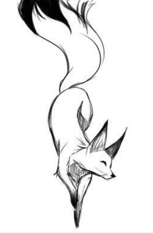 Лиса карандашом для срисовки