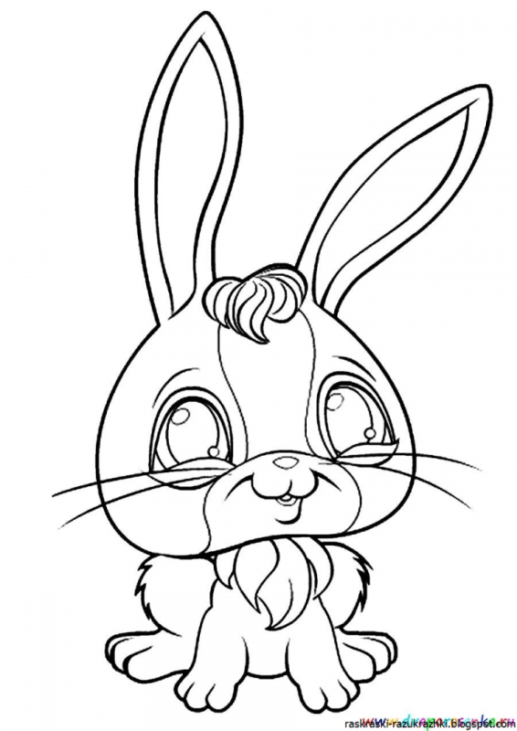 Рисунок зайчика для раскрашивания