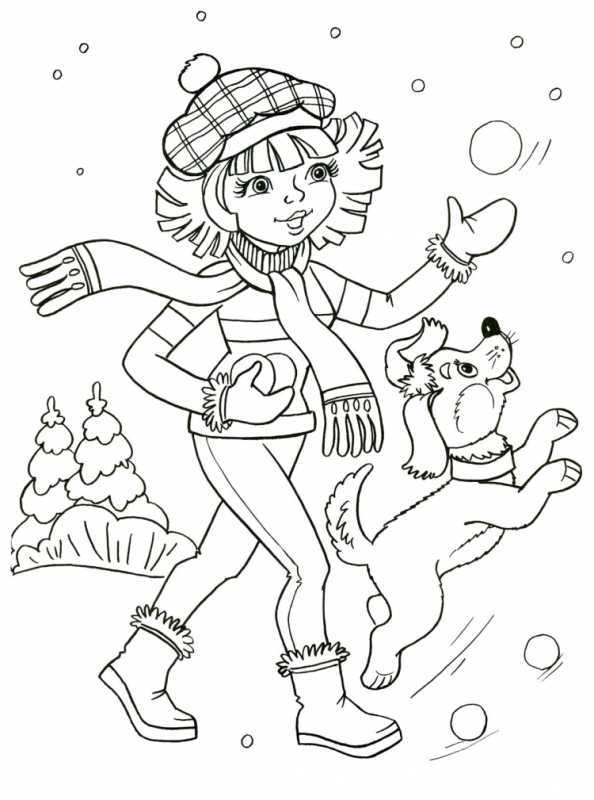 Раскраски для девочек зимние