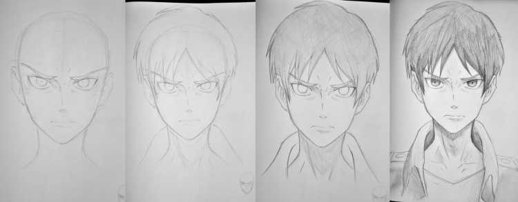 Атака титанов Эрен рисовка