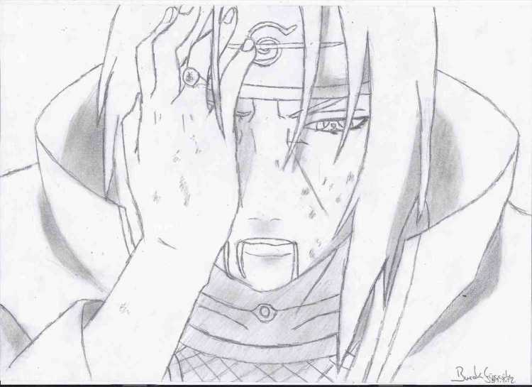 Смерть Итачи Учиха карандашом