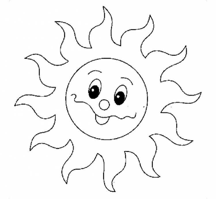 Солнце раскраска