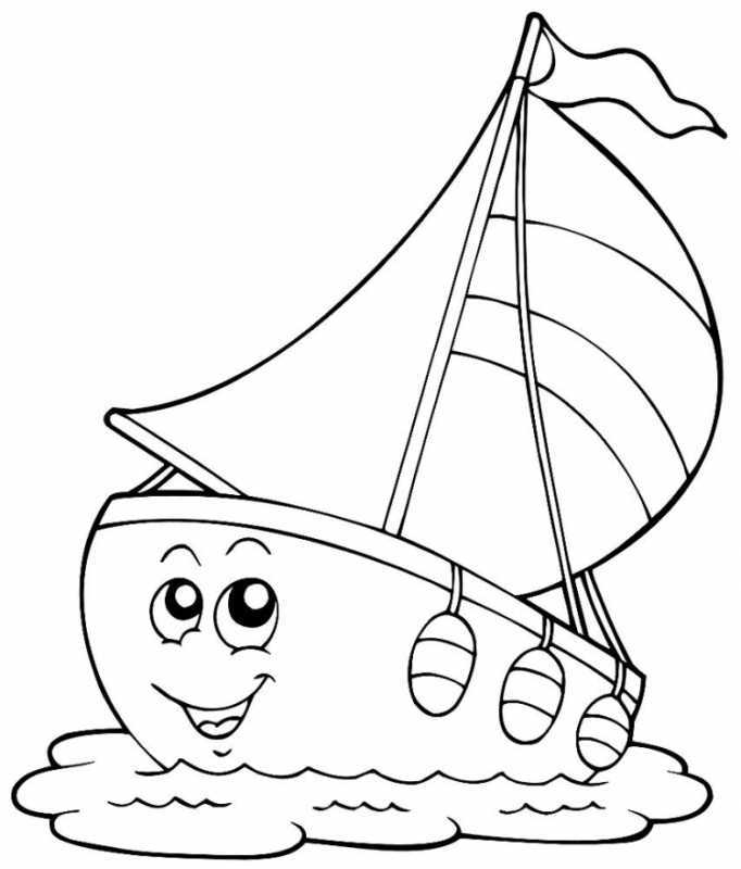 Раскраска. Кораблик