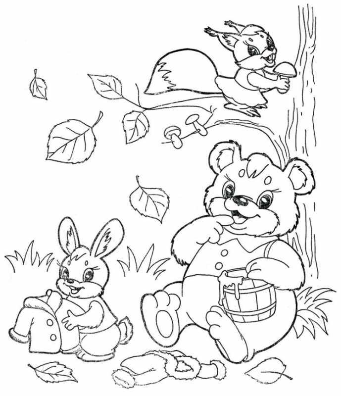 Раскраска осенний ковер