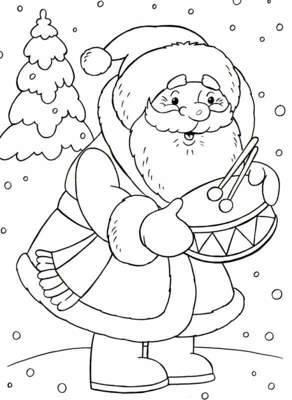 Дед Мороз раскраска