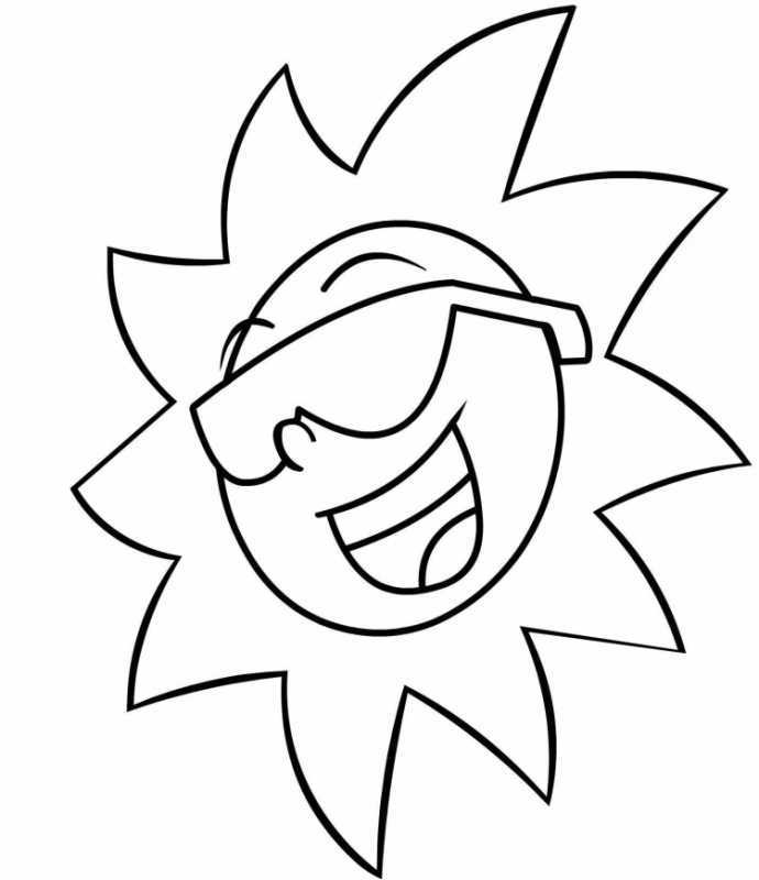 Солнце раскраска для малышей