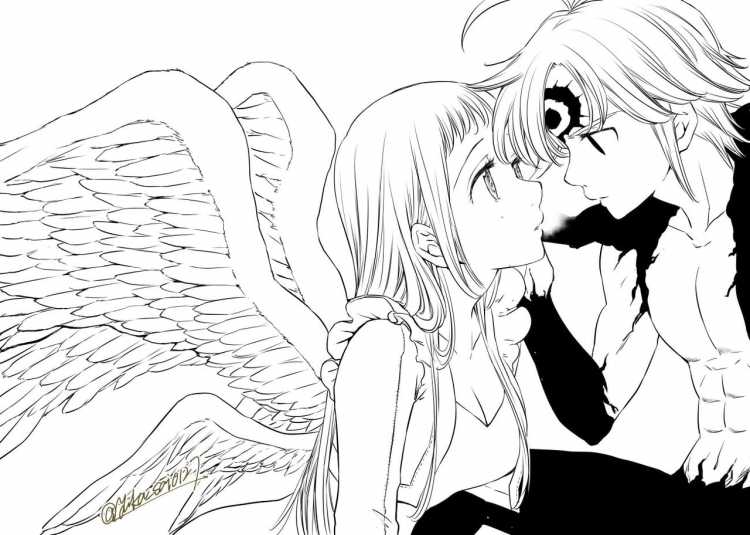 Раскраски аниме ангелы