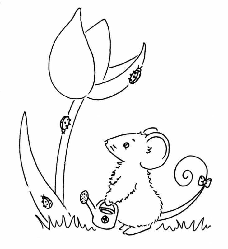 Мышка раскраска