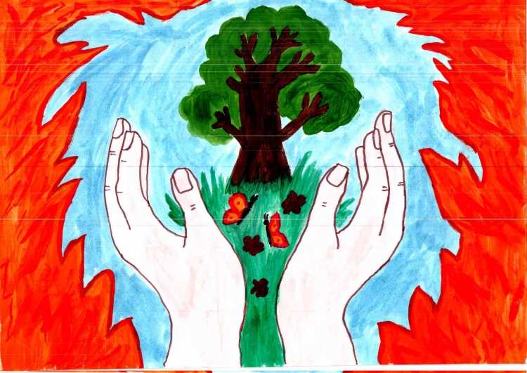 Пожар рисунок