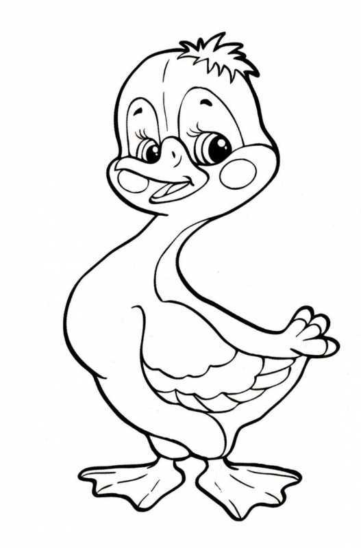 Утка для раскрашивания для детей
