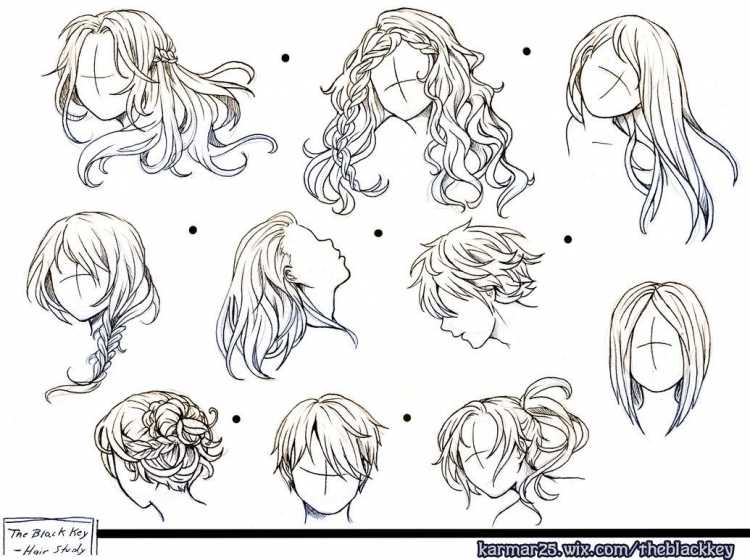 Волнистые волосы аниме референс