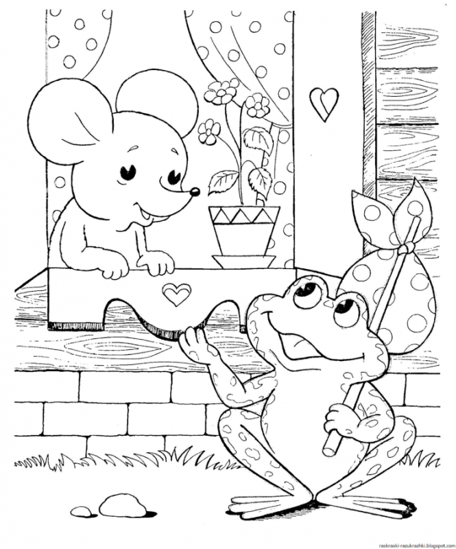 Волк Теремок раскраска