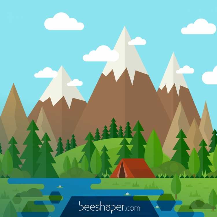 Природа из геометрических фигур