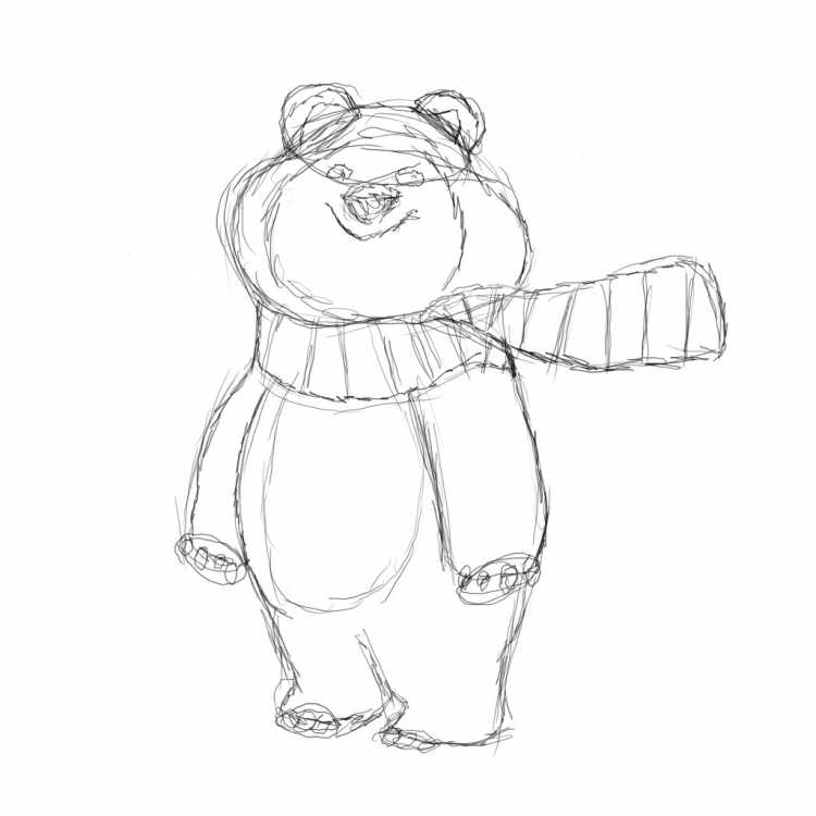 Медведь для срисовки