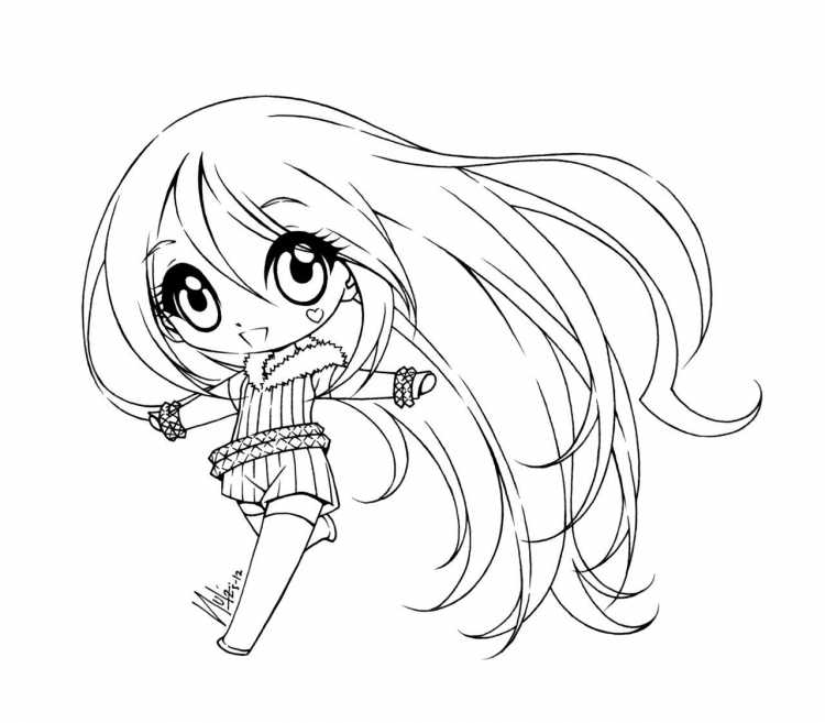 Раскраски Чиби чародейки