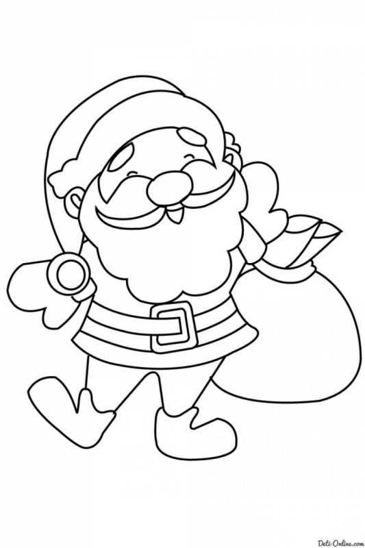 Раскраски Деда Мороза и Снегурочки