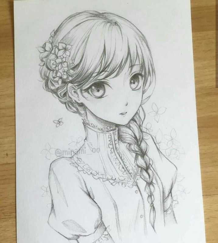 Косичка рисунок аниме